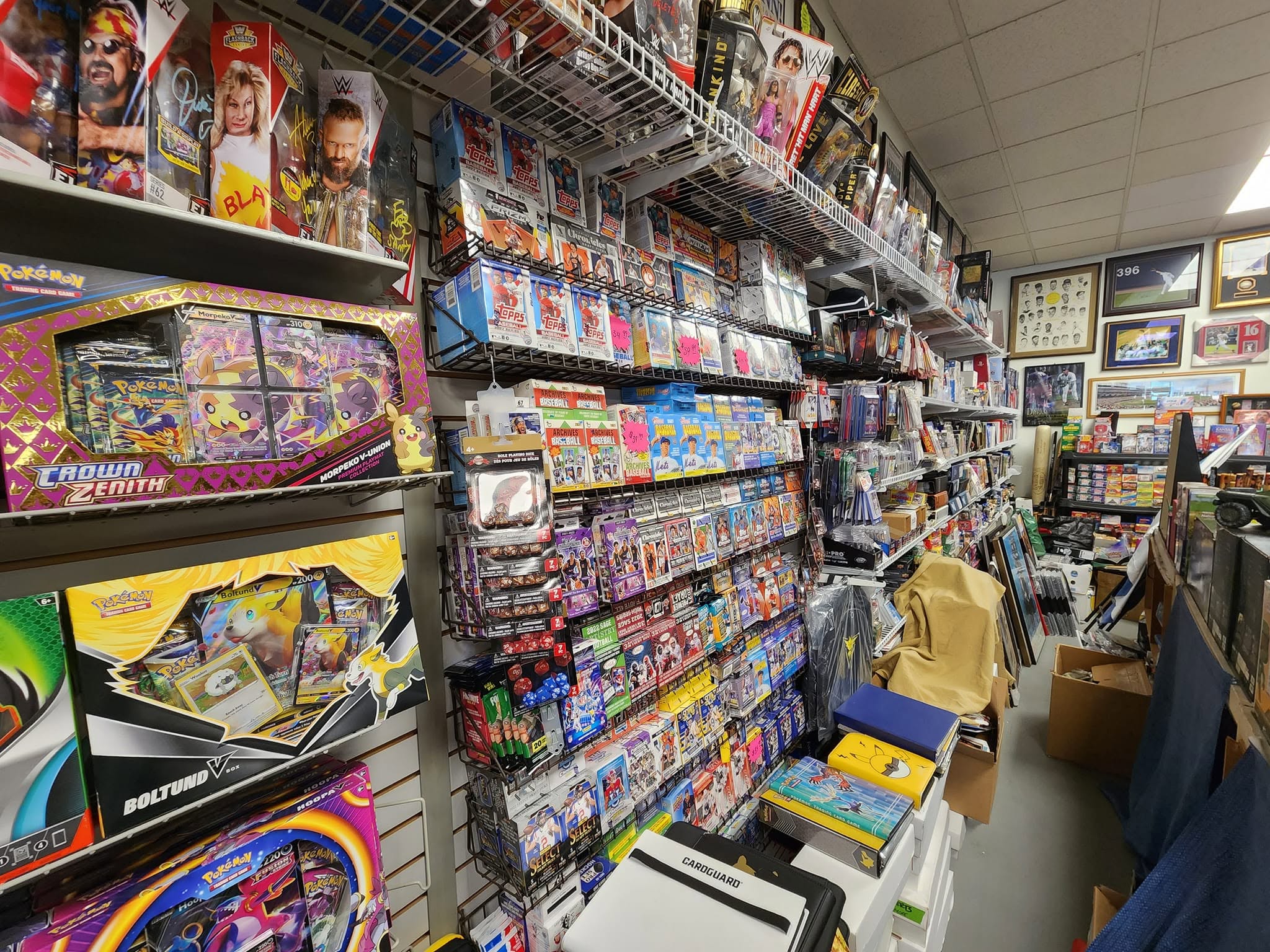 Wrestling figures and sports cards