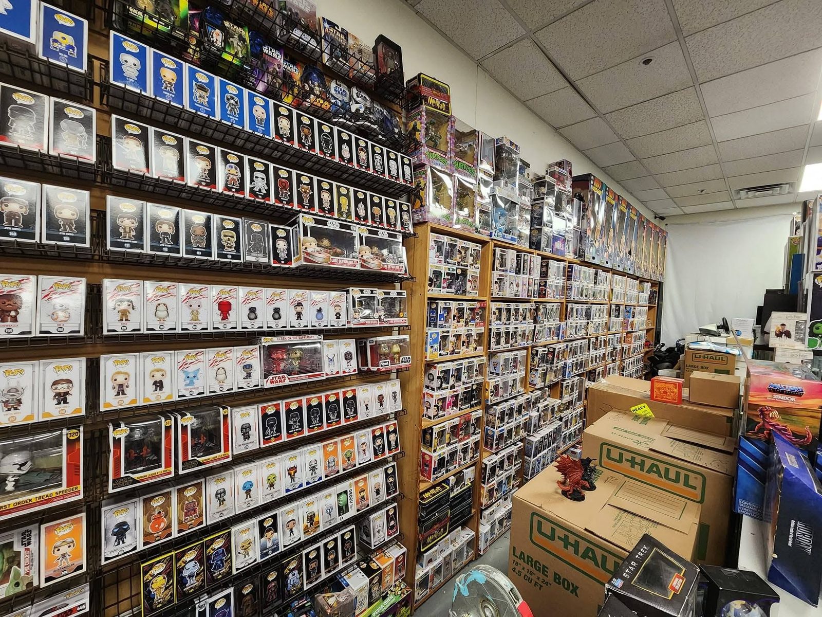 The Funko Pop wall